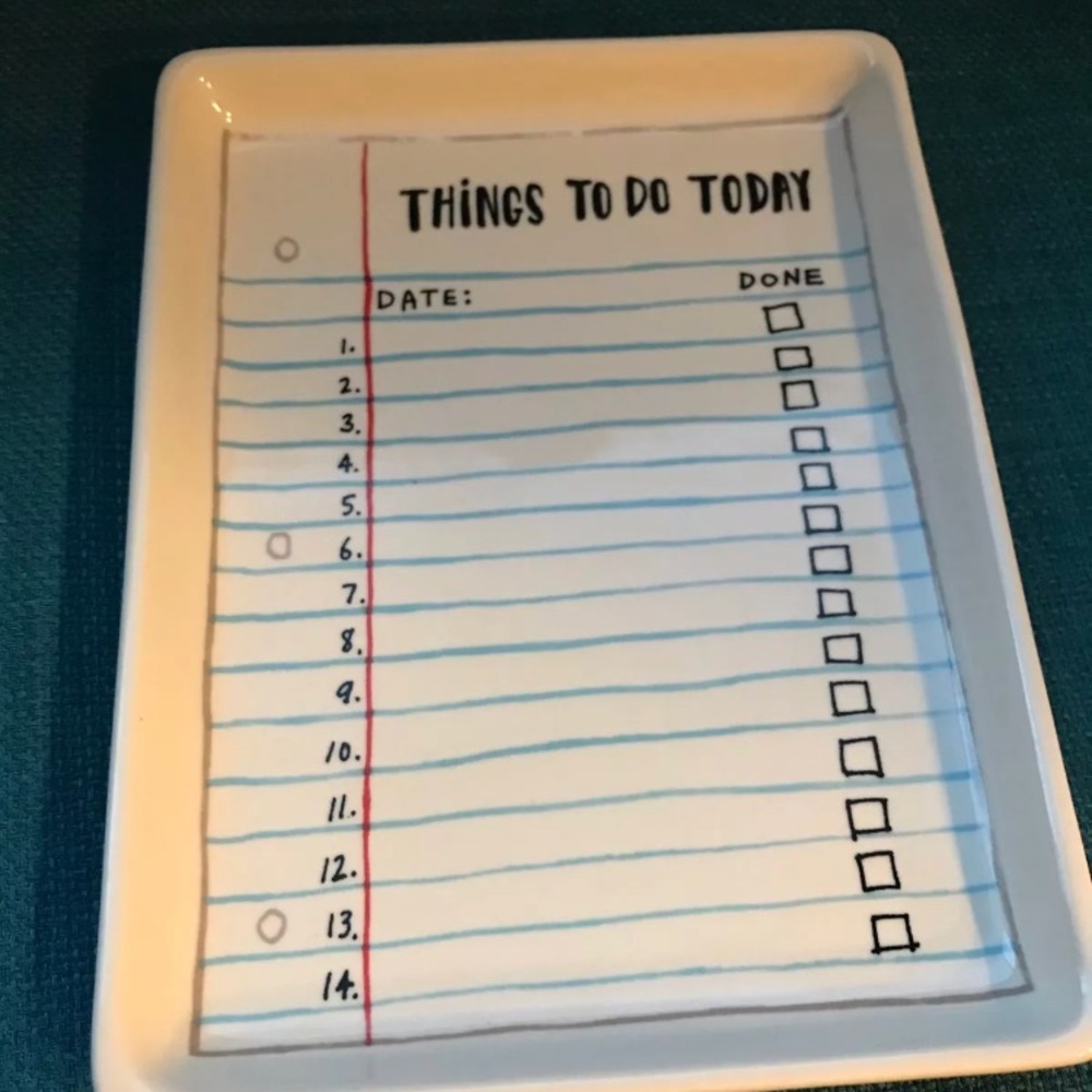 Rae Dunn / Magenta to do list